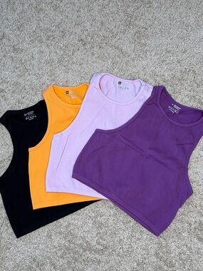 Women’s Cropped Ribbed Tank Top Bundle